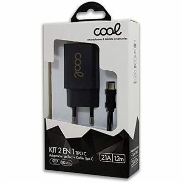 Сетевое зарядное устройство Cool Kit 2 en 1 Чёрный