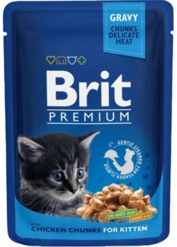 BRIT Premium Cat Kitten Chicken - wet cat food - 100g