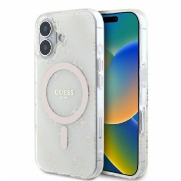 Guess GUHMP16SH4DTEH iPhone 16 6.1" biały|white hardcase IML 4G Background MagSafe