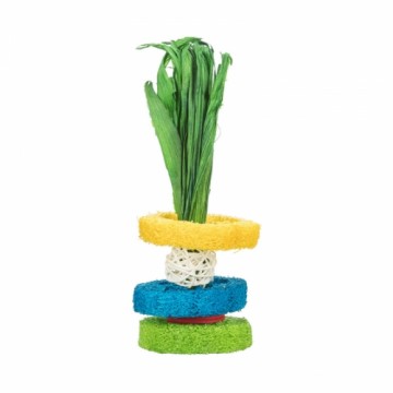 Toys for small animals : Trixie Luffa rings with rattan ball and wooden plate, ø 6×20cm