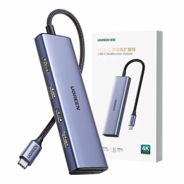 Adapter HUB UGREEN CM511 USB-C to HDMI, 3x USB-A 3.0, SD|TF