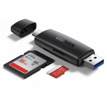 UGREEN CM304 USB + USB-C adaptera karšu lasītājs SD + microSD (melns)