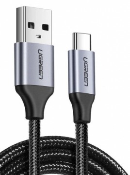 Nickel-plated USB-C cable QC3.0 UGREEN 0.25m with aluminium plug (Black)