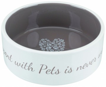 Bowl for animals, ceramic : Trixie Pets Home bowl, ceramic, 0.3 l|ø 12 cm, cream|taupe