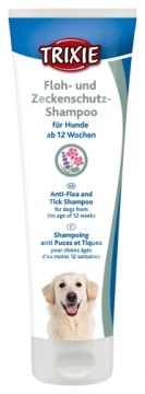 Šampūns pret parazītiem suņiem : Trixie Flea and tick shampoo, 250 ml. ar maggozas ekstraktu.