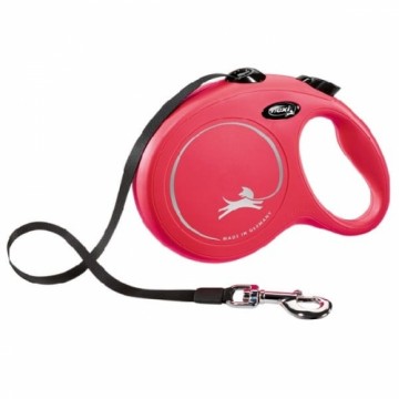 Inertia leash for dogs : Trixie Flexi New Classic, tape leash, L: 8 m, red