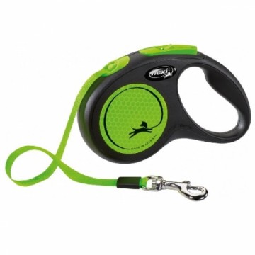 Inertia leash for dogs - Trixie Flexi New NEON, tape leash, S: 5 m, neon green