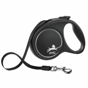 Inertia leash for dogs - Trixie Flexi BLACK DESIGN, tape leash, S: 5 m, black