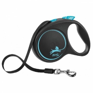 Inertia leash for dogs - Trixie Flexi BLACK DESIGN, tape leash, S: 5 m, blue