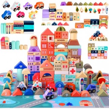 Wooden blocks 115 pcs - city 23519 (17851-0)