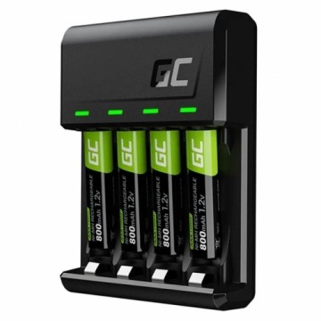 Green Cell VitalCharger UBS-C Charger for AAA/AA batteries / 4x HR03 800mAh included