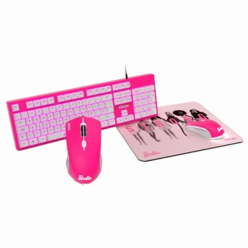 Игровые клавиатура и мышь Krom KANDY BARBIE Розовый QWERTY