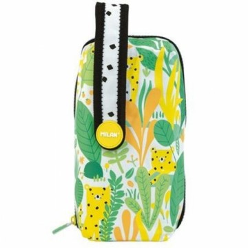 Pencil Case Milan Hide & Seek Green Yellow 31 Pieces (22,5 x 11,5 x 11 cm)