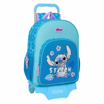 Школьный рюкзак с колесиками Lilo & Stitch Hawaii Синий 33 x 42 x 14 cm