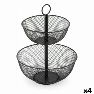 Fruit Bowl Confortime Double Metal 31 x 31 x 41 cm (4 Units)