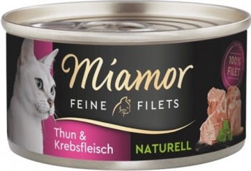 MIAMOR Feine Filets Naturell Tuna with crab - wet cat food - 80g