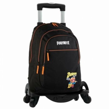 School Rucksack with Wheels Fortnite Durrr Black 44 x 30 x 20 cm