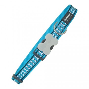 Dog collar Red Dingo Reflective Bones Turquoise (2,5 x 41-63 cm)