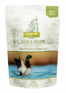 ISEGRIM Adult Duck with chicken hearts - wet dog food - 410g