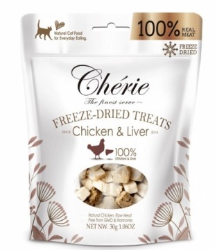 CHERIE Freeze-dried chicken and liver pieces - cat treats - 30g