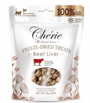 CHERIE Freeze-dried beef liver pieces - cat treats - 30g