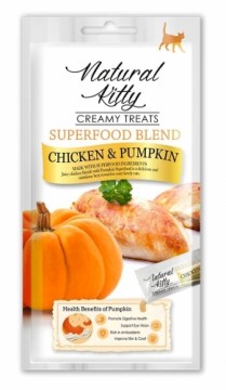 NATURAL KITTY Superfood Blend Chicken with pumpkin - cat treats -  4 x 12g