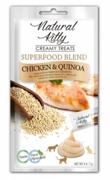 NATURAL KITTY Superfood Blend Chicken with quinoa - cat treats -  4 x 12g