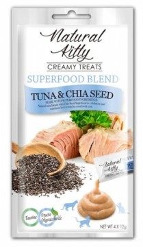 NATURAL KITTY Superfood Blend Tuna with chia seed - cat treats -  4 x 12g