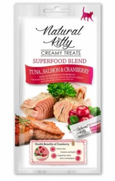 NATURAL KITTY Superfood Blend Tuna with salmon and cranberries - cat treats -  4 x 12g