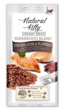 NATURAL KITTY Superfood Blend Chicken with liver - cat treats -  4 x 12g