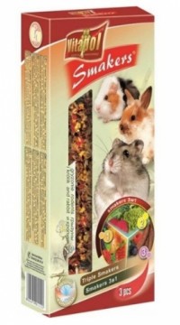 Vitapol Mix flasks (walnut-fruits-fruits-popcorn) for rodents - 3 pcs. - 135 g