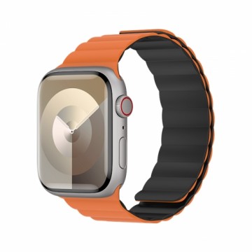 Benks Magnetic Silicone Watch Band for Apple Watch 42|44|45|49 orange-black