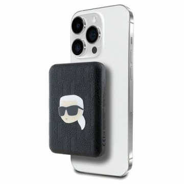 Karl Lagerfeld Powerbank indukcyjny KLPB5FPGKSKIHK 16W 5000mAh czarny|black Karl Head Pin MagSafe