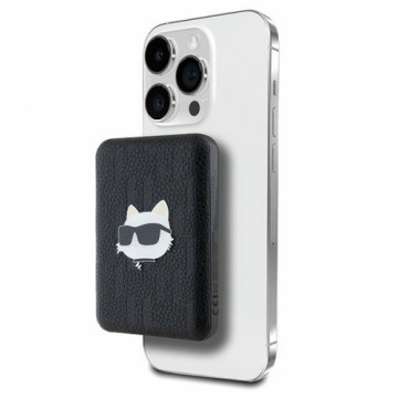 Karl Lagerfeld Powerbank indukcyjny KLPB5FPGKSCHHK 16W 5000mAh czarny|black Choupette Head Pin MagSafe