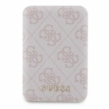 Guess Powerbank indukcyjny 15W GUPB5FP4EMGP 5000mAh różowy|pink 4G Leather Metal Logo MagSafe