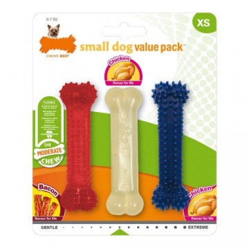 Dog teether Nylabone Value Pack Bacon S Izmērs Cālis Termoplastisks (3 pcs)