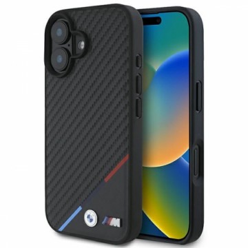 BMW BMHMP16S23PUDTK iPhone 16 6.1" czarny|black hardcase M Carbon Tricolor Line MagSafe