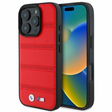 BMW BMHMP16L23PUSPR iPhone 16 Pro 6.3" czerwony|red hardcase M Perforated And Stitched Line MagSafe