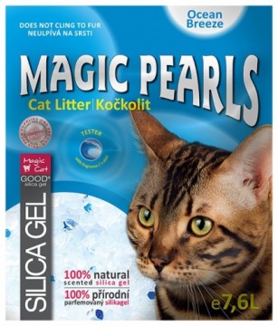 Placek Силиконовый песок для кошачьего туалета : MAGIC PEARLS Ocean Breeze 7,6 л