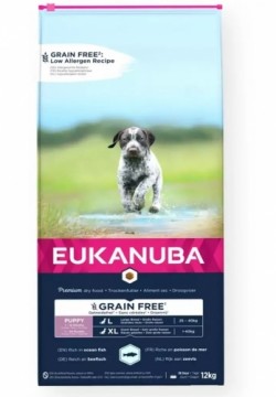 Dry food for puppies - Eukanuba JUNIOR LARGE GRAIN FREE Seefish, 12 kg