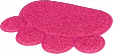 Cat litter tray mat : Trixie Cat litter tray mat, paw, PVC, 40 × 30 cm, pink