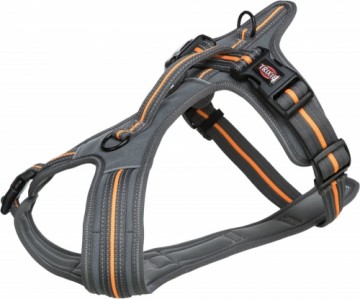 TRX 13 Fusion touring harness, L-XL: 72-89 cm|30 mm, graphite|papaya, Dog chest harness