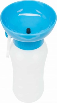 Trixie TRX 17 Bottle with bowl, plastic, 0.55 l, Plastika pudele ar dzeramo trauku. Ar āķi piesti