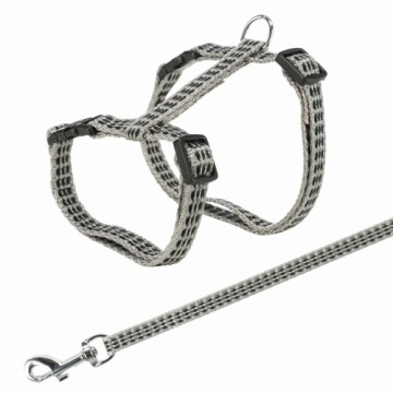 Krūšu siksna ar pavadu kaķiem - Trixie Harness with Lead, Reflecting 22|42cm|10mm, Lead 1.20m