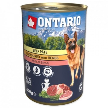 Konservi suņiem : Ontario Dog Beef Pate with Herbs 400g