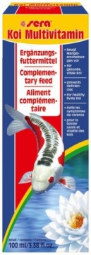 Papildbarība ar paaugstinātu vitamīnu saturu dīķu karpām : Sera KOI Multivitamin 100ml