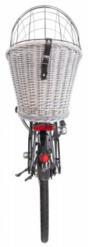 Dog basket : Trixie Bicycle basket with lattice for rack, willow|metal, 35 × 49 × 55 cm, grey.