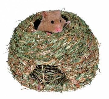 Аксессуары для грызунов : Trixie Grass Nest, соломенный домик, 16 см