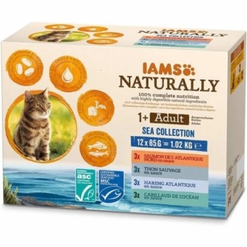 Canned cat food : IAMS CAT Naturally Adult Sea Collection 12*85gr