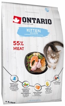 Сухой корм для котят - Ontario Cat Kitten Salmon, 6,5 кг